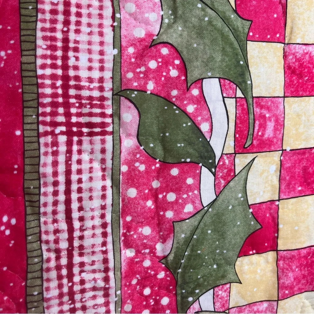 Handmade Quilt Christmas JOY Mice & Holly-small size